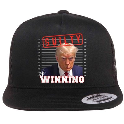 Donald Trump Mug Shot Guilty Of Winning Funny 2024 Election Flat Bill Trucker Hat