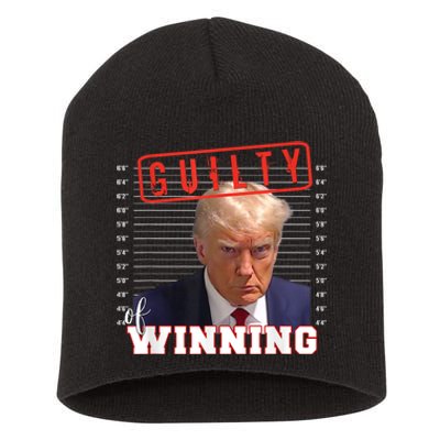 Donald Trump Mug Shot Guilty Of Winning Funny 2024 Election Short Acrylic Beanie