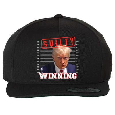 Donald Trump Mug Shot Guilty Of Winning Funny 2024 Election Wool Snapback Cap