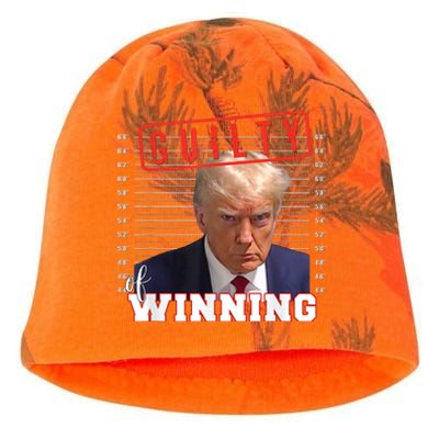 Donald Trump Mug Shot Guilty Of Winning Funny 2024 Election Kati - Camo Knit Beanie