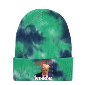 Donald Trump Mug Shot Guilty Of Winning Funny 2024 Election Tie Dye 12in Knit Beanie