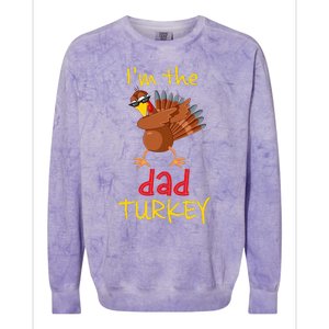 Dad Turkey Matching Family Group Thanksgiving Party Colorblast Crewneck Sweatshirt