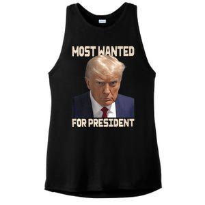 Donald Trump Most Wanted For President 2024 Pro Trump Ladies PosiCharge Tri-Blend Wicking Tank