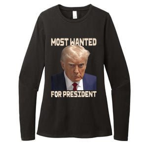 Donald Trump Most Wanted For President 2024 Pro Trump Womens CVC Long Sleeve Shirt