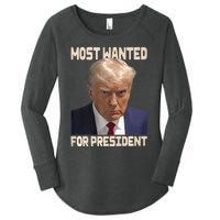 Donald Trump Most Wanted For President 2024 Pro Trump Women's Perfect Tri Tunic Long Sleeve Shirt