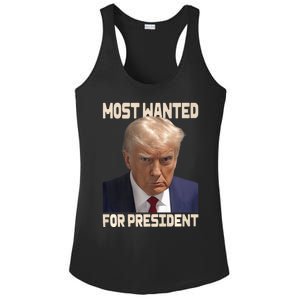 Donald Trump Most Wanted For President 2024 Pro Trump Ladies PosiCharge Competitor Racerback Tank