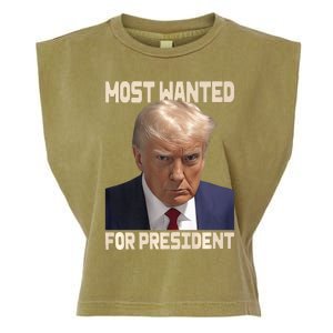 Donald Trump Most Wanted For President 2024 Pro Trump Garment-Dyed Women's Muscle Tee