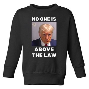 Donald Trump Mug Shot No One Is Above The Law AntiTrump Toddler Sweatshirt