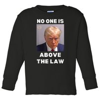 Donald Trump Mug Shot No One Is Above The Law AntiTrump Toddler Long Sleeve Shirt