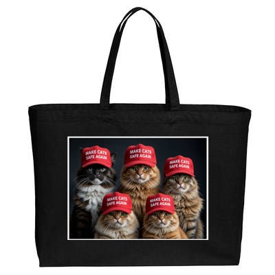 Donald Trump Make Cats Safe Again Red Hat 2024 Debate Funny Cotton Canvas Jumbo Tote