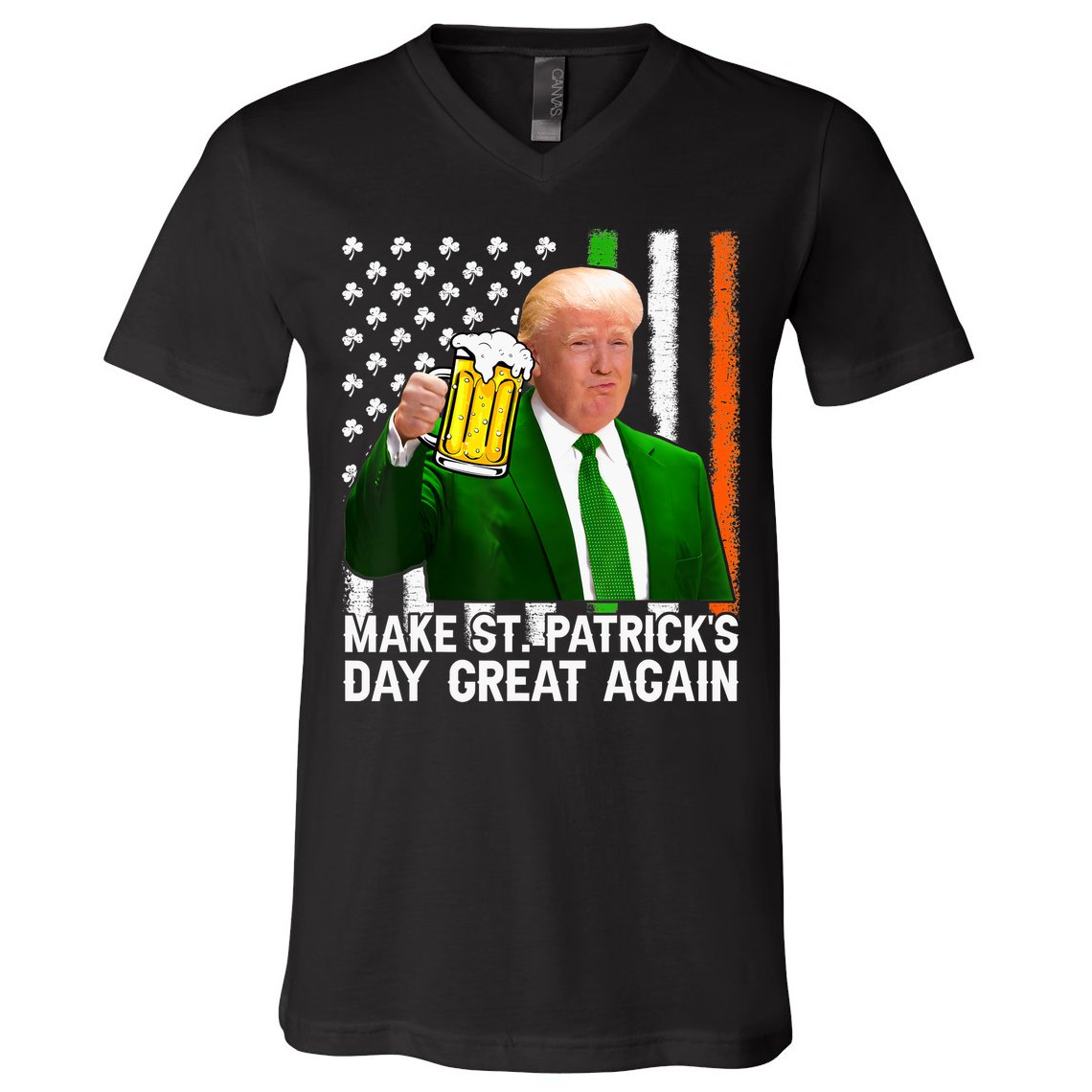 Donald Trump Make St Patricks Day Great Again V-Neck T-Shirt