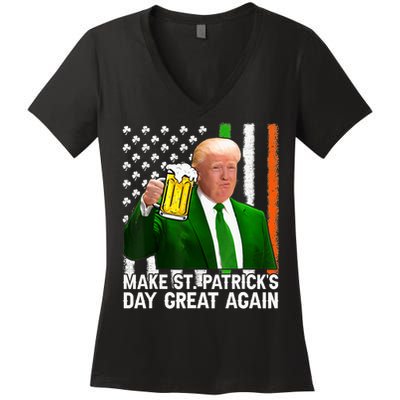 Donald Trump Make St Patricks Day Great Again Women's V-Neck T-Shirt