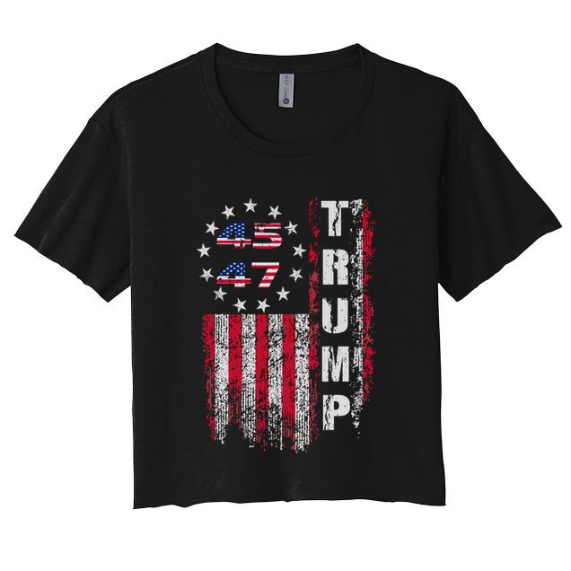 Donald Trump Merchandise 45 47 Trump 2025 Crop Top