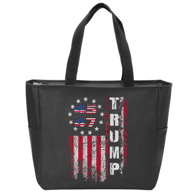Donald Trump Merchandise 45 47 Trump 2025 Zip Tote Bag