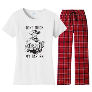 Dont Touch My Garden Funny Gardening Gardener Gift Women's Flannel Pajama Set