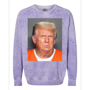 Donald Trump Mug Shot Colorblast Crewneck Sweatshirt