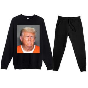 Donald Trump Mug Shot Premium Crewneck Sweatsuit Set