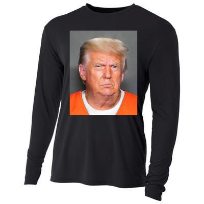 Donald Trump Mug Shot Cooling Performance Long Sleeve Crew