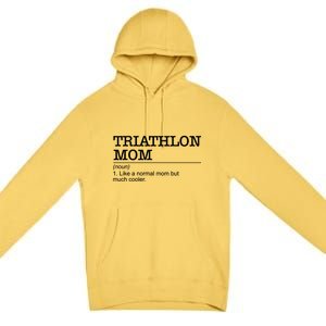 Definition Triathlon Mom Triathlete Athlete Swimming Running Gift Premium Pullover Hoodie