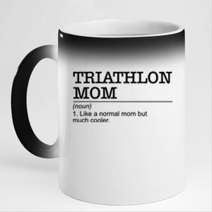 Definition Triathlon Mom Triathlete Athlete Swimming Running Gift 11oz Black Color Changing Mug