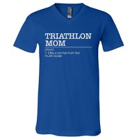 Definition Triathlon Mom Triathlete Athlete Swimming Running Gift V-Neck T-Shirt