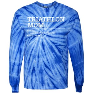 Definition Triathlon Mom Triathlete Athlete Swimming Running Gift Tie-Dye Long Sleeve Shirt