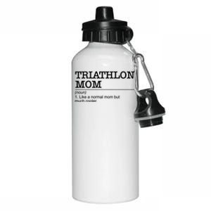 Definition Triathlon Mom Triathlete Athlete Swimming Running Gift Aluminum Water Bottle