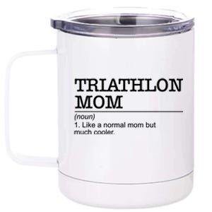 Definition Triathlon Mom Triathlete Athlete Swimming Running Gift 12 oz Stainless Steel Tumbler Cup