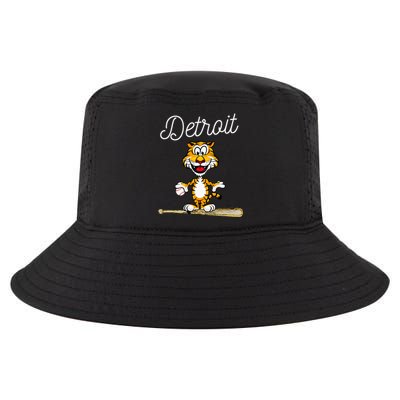 Distressed Tiger Mascot for Detroit Baseball Fans Cool Comfort Performance Bucket Hat