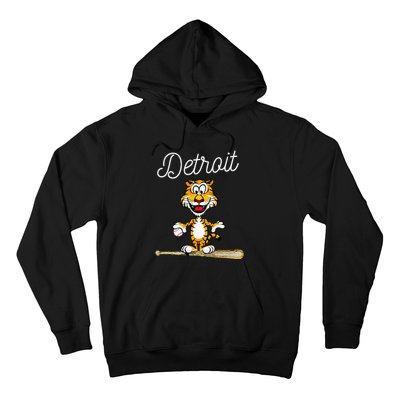 Distressed Tiger Mascot for Detroit Baseball Fans Hoodie