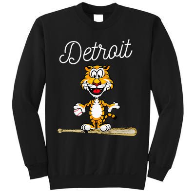 Distressed Tiger Mascot for Detroit Baseball Fans Sweatshirt