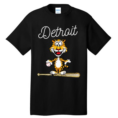 Distressed Tiger Mascot for Detroit Baseball Fans Tall T-Shirt