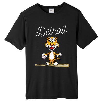 Distressed Tiger Mascot for Detroit Baseball Fans Tall Fusion ChromaSoft Performance T-Shirt