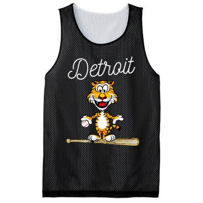 Distressed Tiger Mascot for Detroit Baseball Fans Mesh Reversible Basketball Jersey Tank