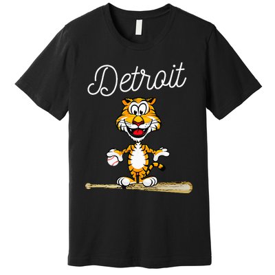 Distressed Tiger Mascot for Detroit Baseball Fans Premium T-Shirt