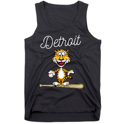 Distressed Tiger Mascot for Detroit Baseball Fans Tank Top