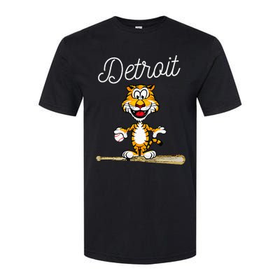 Distressed Tiger Mascot for Detroit Baseball Fans Softstyle® CVC T-Shirt