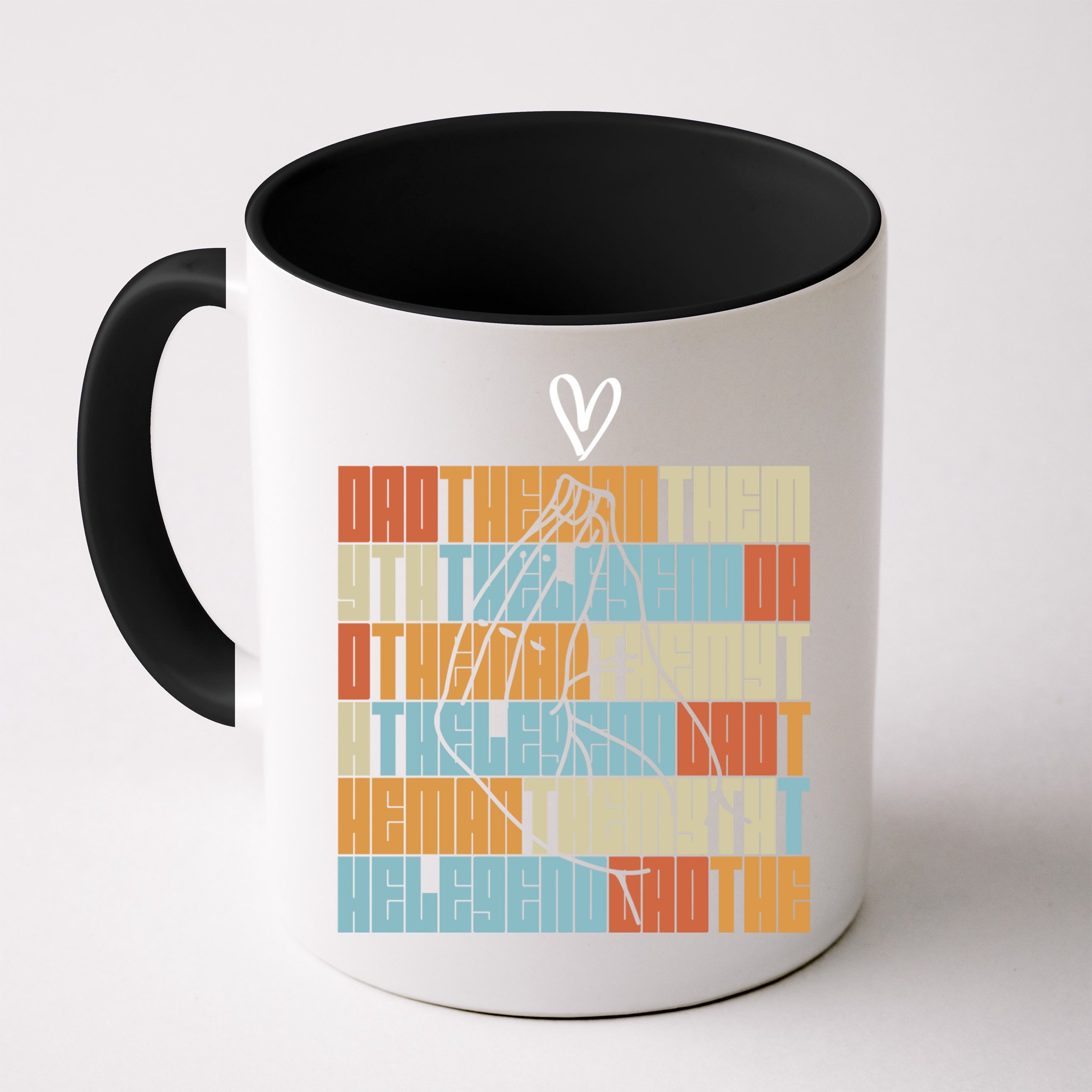 Dad The Myth The Legend Daddy Papa Love Heart Fathers Day Gift Mug