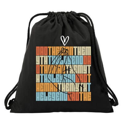 Dad The Myth The Legend Daddy Papa Love Heart Fathers Day Gift Drawstring Bag