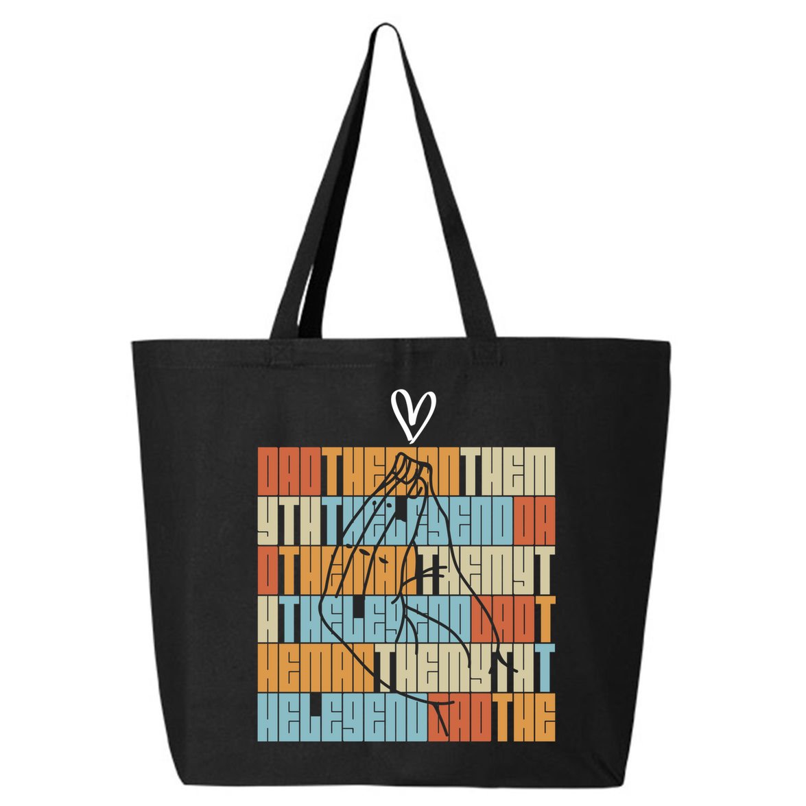 Dad The Myth The Legend Daddy Papa Love Heart Fathers Day Gift 25L Jumbo Tote