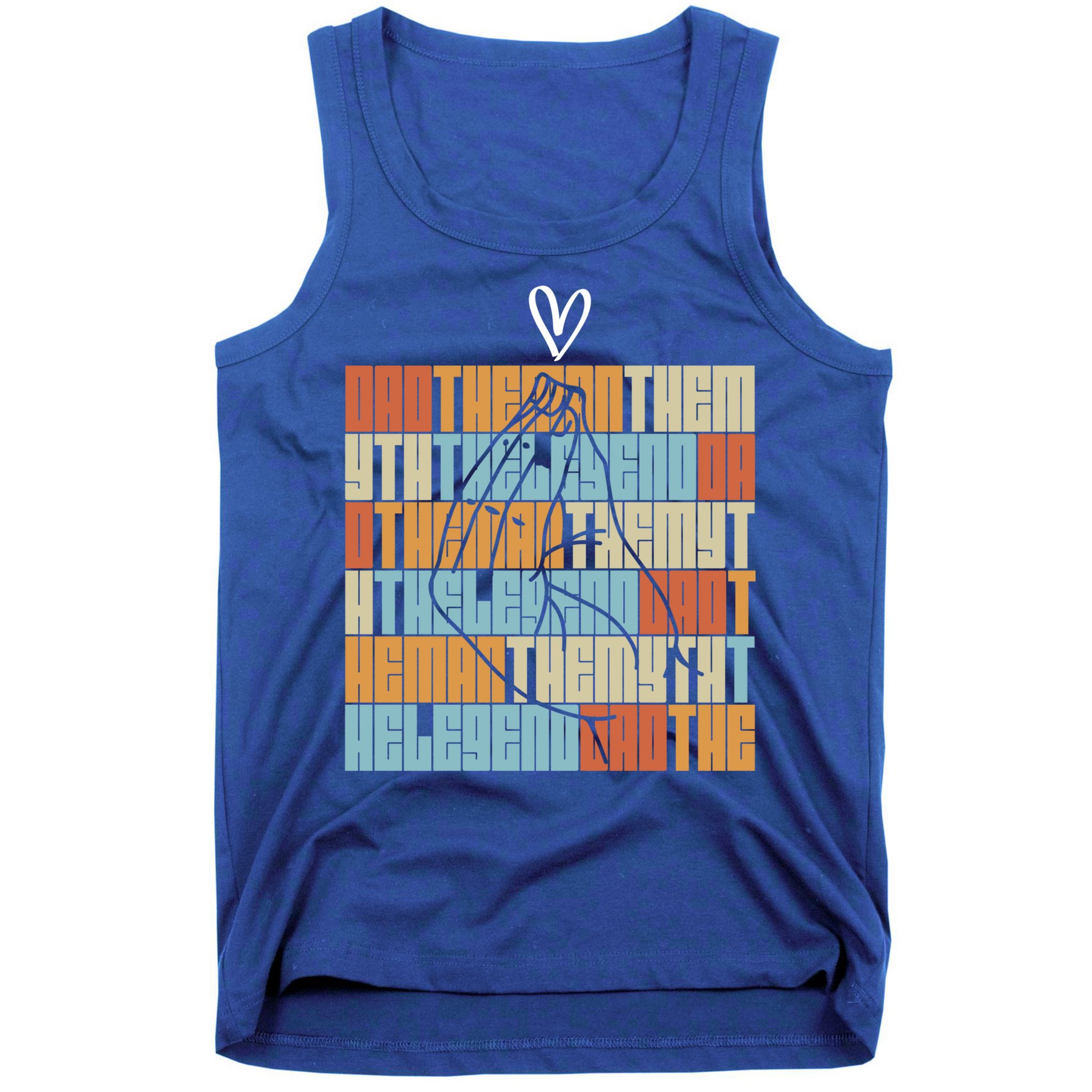 Dad The Myth The Legend Daddy Papa Love Heart Fathers Day Gift Tank Top