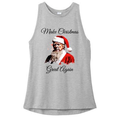 Donald Trump Make Christmas Great Again Christmas Festive Holiday Ladies PosiCharge Tri-Blend Wicking Tank