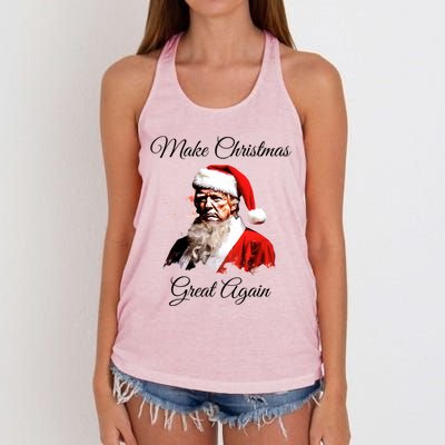 Donald Trump Make Christmas Great Again Christmas Festive Holiday Women's Knotted Racerback Tank