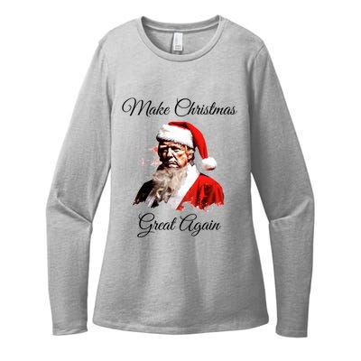 Donald Trump Make Christmas Great Again Christmas Festive Holiday Womens CVC Long Sleeve Shirt