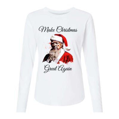 Donald Trump Make Christmas Great Again Christmas Festive Holiday Womens Cotton Relaxed Long Sleeve T-Shirt