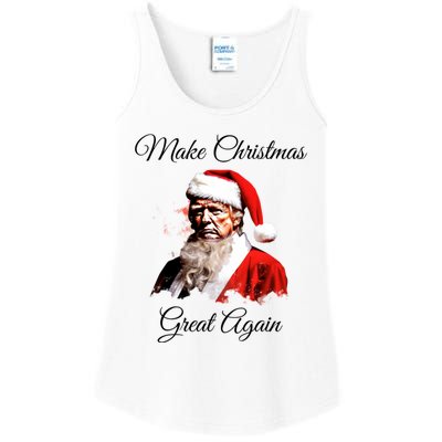 Donald Trump Make Christmas Great Again Christmas Festive Holiday Ladies Essential Tank