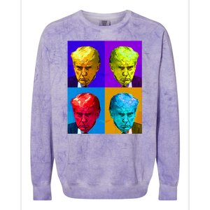 Donald Trump Mug Shot Colorful Pop Art Colorblast Crewneck Sweatshirt