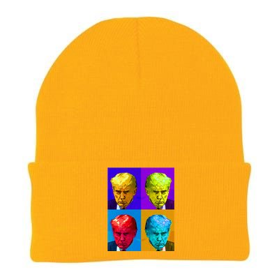 Donald Trump Mug Shot Colorful Pop Art Knit Cap Winter Beanie