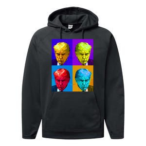 Donald Trump Mug Shot Colorful Pop Art Performance Fleece Hoodie