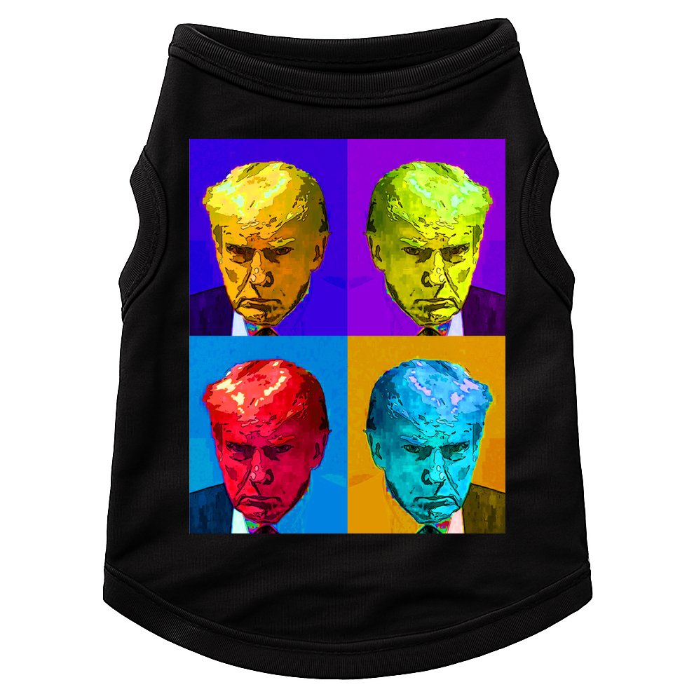 Donald Trump Mug Shot Colorful Pop Art Doggie Tank